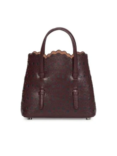 Alaïa Mini Mina Perforated Leather Tote In Almandite