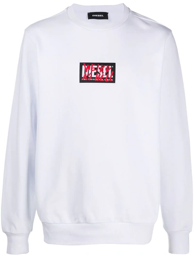 Diesel Sweatshirt In Cotton With Logo In White