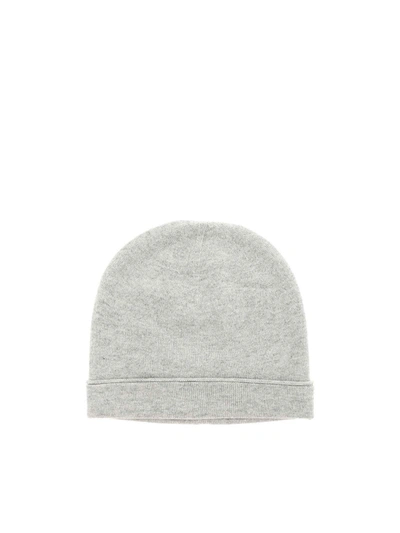 Kangra Cashmere Melange Grey Beanie With Lamé Detail