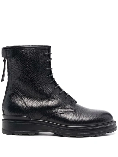 Woolrich Zipped Combat Ankle Boots In Black