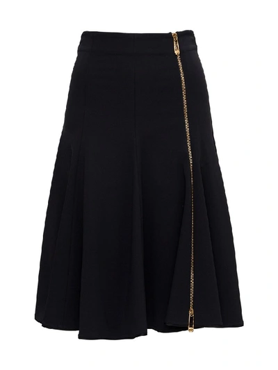 Versace Zipped Jersey Skirt In Black