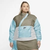 Nike Sportswear Icon Clash Women's Woven Anorak (plus Size) (mystic Stone) - Clearance Sale In Mystic Stone,white,glacier Ice