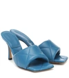 Bottega Veneta Women's Quilted High Heel Slide Sandals In Blue