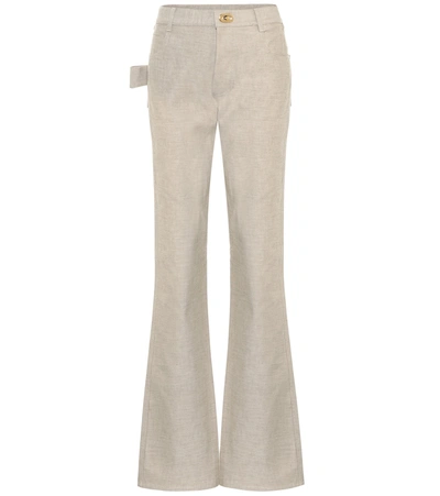 Bottega Veneta High-rise Bootcut Jeans In Beige