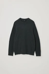 Cos Boiled Wool Sweater In Green