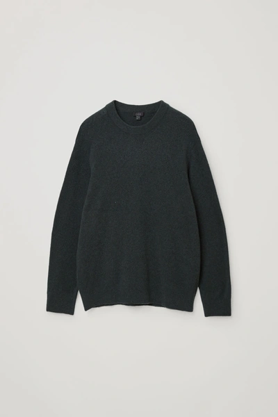 Cos Boiled Wool Sweater In Green