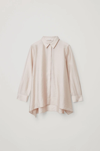 Cos Crinkled Draped Shirt In Beige