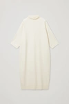 Cos Boiled Merino Wool Roll-neck Maxi Dress In White
