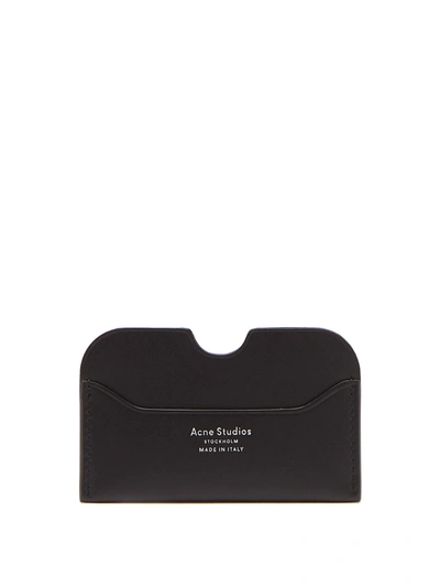 Acne Studios Elmas S Logo Leather Cardholder In Black