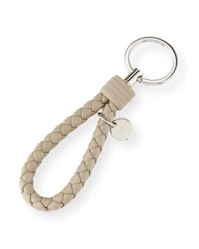 Bottega Veneta Braided Loop Key Ring, Light Gray In Light Grey