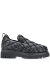 Bottega Veneta Diamond-quilted Leather Loafers In Black