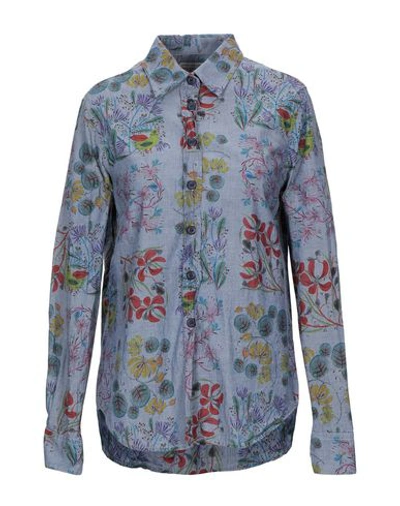 History Repeats Floral Shirts & Blouses In Slate Blue