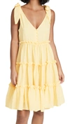 English Factory Tie Shoulder Mini Dress In Yellow