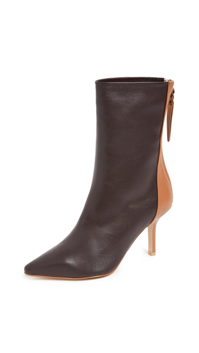 The Volon Dico Ankle Booties In Chocolate