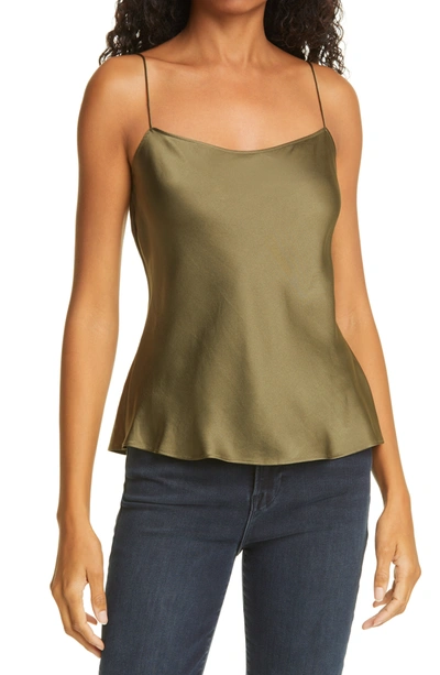Frame Washable Silk Satin Camisole In Military