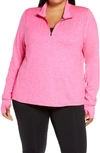 Nike Element Half Zip Running Top In Hyper Pink/ Pink/ Htr/ Silver