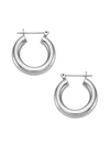 Luv Aj Baby Amalfi Rhodium-plated Tube Hoop Earrings In Silver