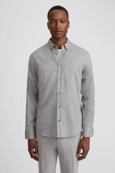 Filippa K Lewis Flannel Shirt In Grey Mel.