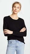 Monrow Classic Raglan Sleeve Sweatshirt In Black