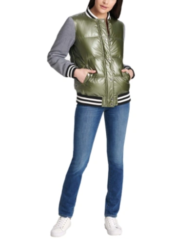 Levi's Trendy Plus Size Bomber Jacket In Green
