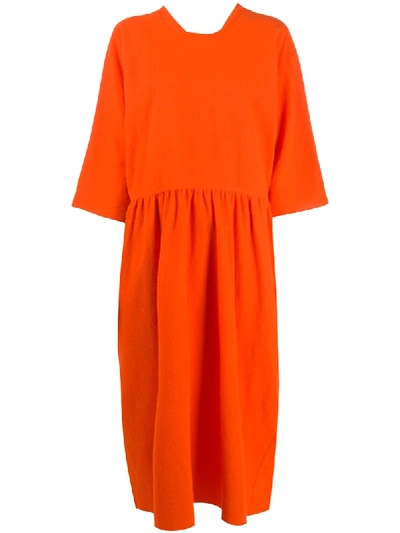 Sofie D'hoore 3/4s Dress Pleats All Around Waist In Orange