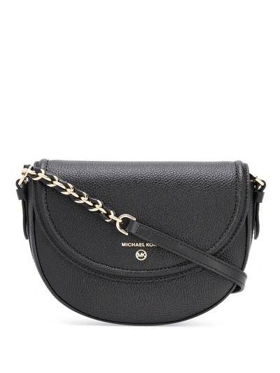 Michael Michael Kors Jet Set Charm Medium Hlf Dome Chain Crossbody In Black