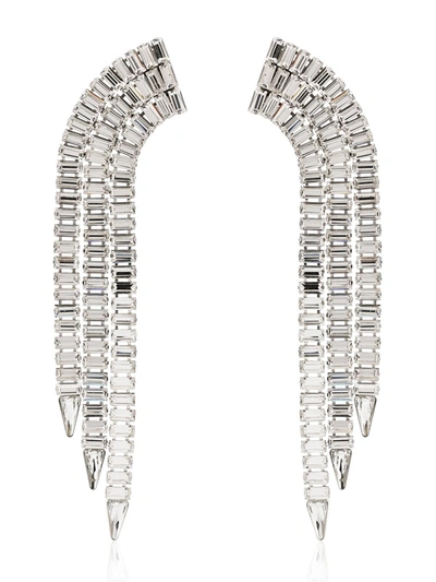 Gucci Silver-tone Crystal-embellished Earrings