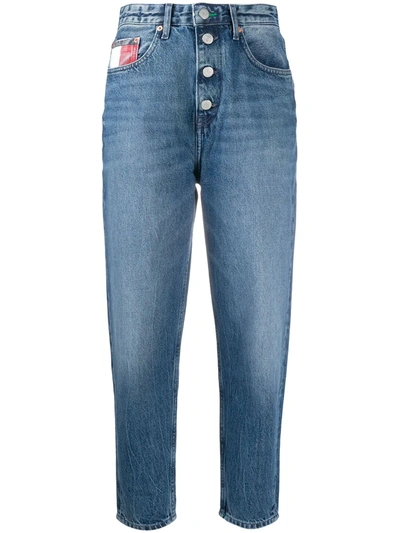 Tommy Jeans Tapered High Rise Jeans In Blue