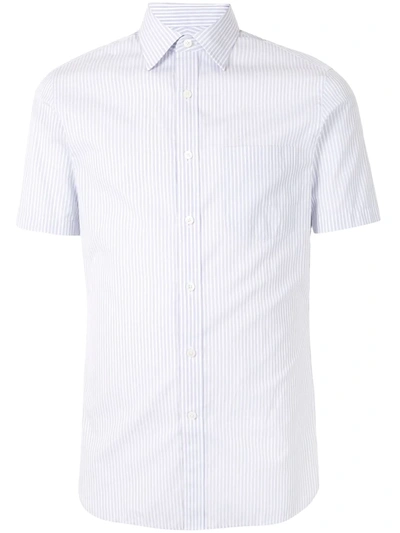 Kent & Curwen Short-sleeved Striped Shirt In White