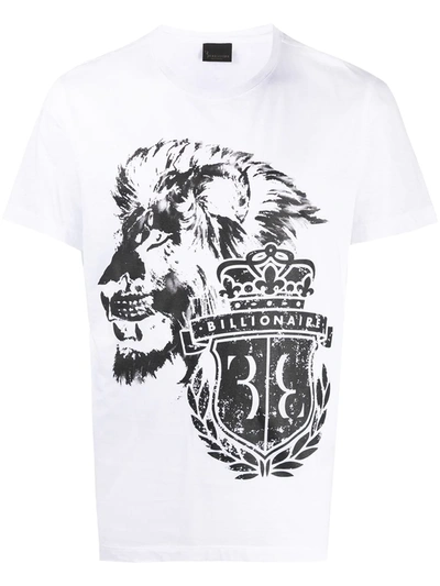 Billionaire Logo Graphic Print T-shirt In White