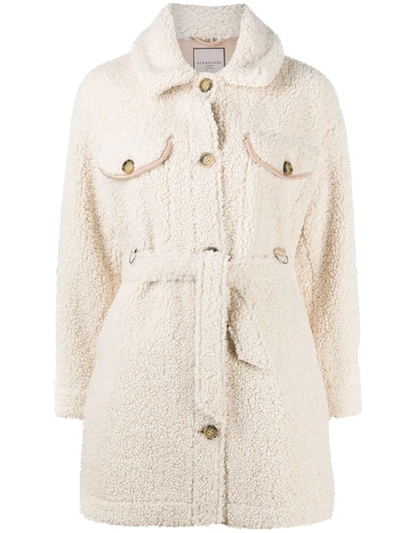 Urbancode Faux Shearling Coat In Neutrals