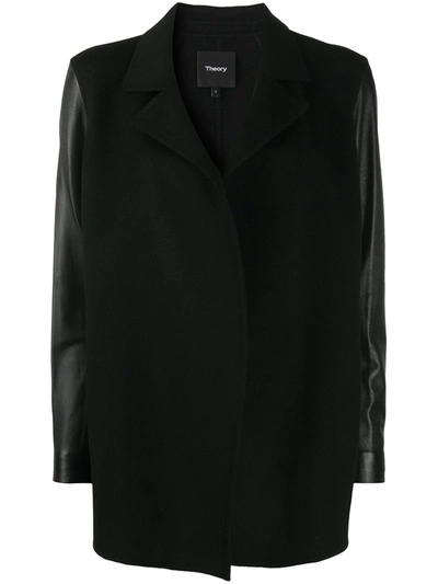 Theory Leather-look Blazer Jacket In Black