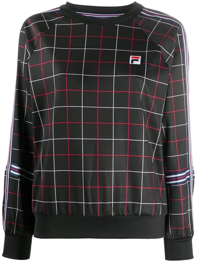 Fila Grid-print Sweatshirt In Black
