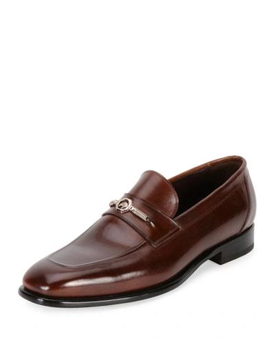Stefano Ricci Calf Leather Classic Loafer, Brown