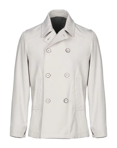 Alessandro Dell'acqua Double Breasted Pea Coat In Light Grey