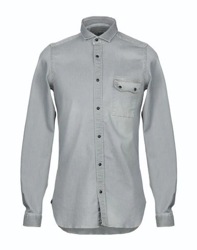 E.marinella Denim Shirt In Grey