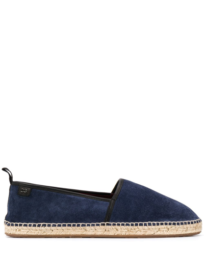 Dolce & Gabbana Leather-trimmed Suede Espadrilles In Blue
