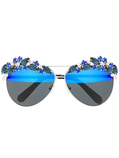 Philipp Plein Sunshine Aviator-frame Sunglasses In Blue