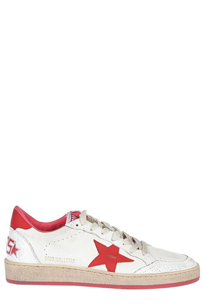 Golden Goose Ball Star Trainers In White Leather