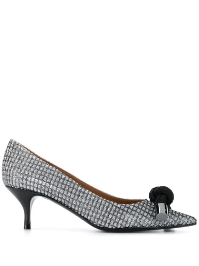 Emporio Armani Cord-detail Pointed Pumps In Silver