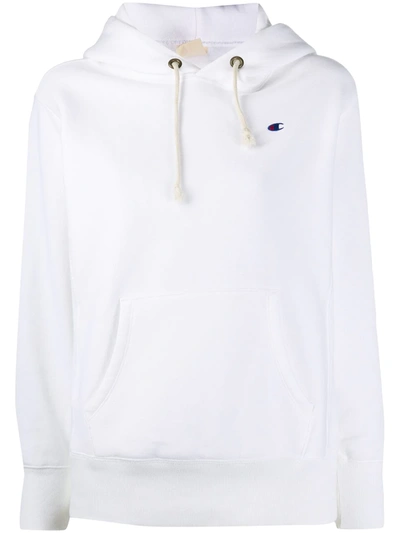 Champion Embroidered Logo Hoodie In White
