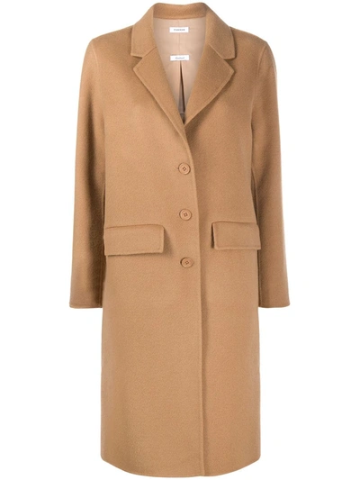 P.a.r.o.s.h Single Breasted Wool Coat In Beige