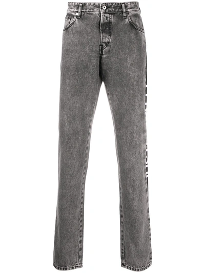 Just Cavalli Side Logo Straight-leg Jeans In Grey