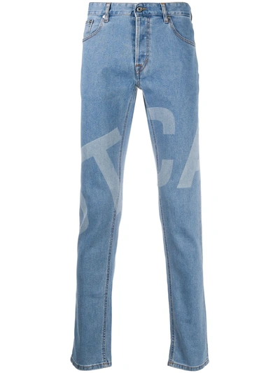 Just Cavalli Just-fit Logo-print Jeans In Blue