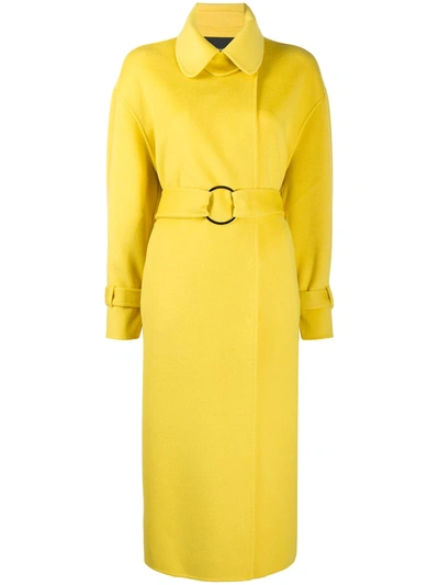 Ermanno Ermanno Double-breasted Wool Midi Coat In Yellow