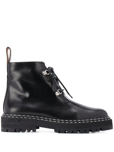 Atp Atelier 'cozzana' Contrast Topstitch Leather Ankle Boots In Black