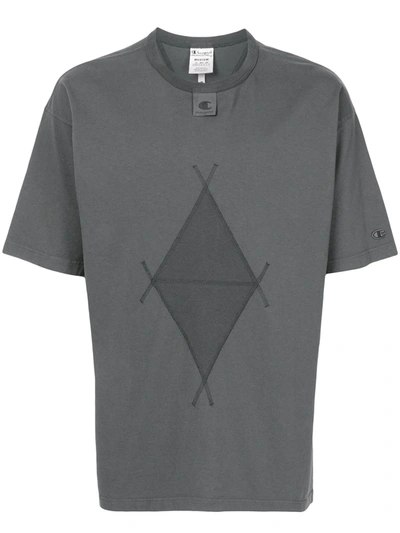 Champion Craig Green Appliquéd Garment-dyed Cotton-jersey T-shirt In Grey