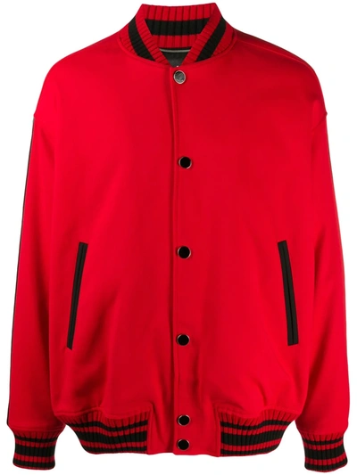 Just Cavalli Logo-tape Bomber Jacket In Red