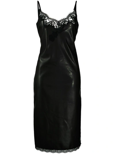 Ermanno Ermanno Lace-panel Slip Dress In Black