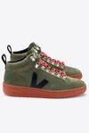 Veja Roraima Suede Mid-top Sneakers In Olive Rust